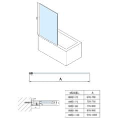 POLYSAN MODULAR SHOWER vanová zástěna 900x1500mm, čiré sklo BMS1-90 - Polysan