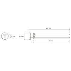 SAPHO X-ROUND dvojitý držák ručníků otočný 420mm, chrom XR405 - Sapho