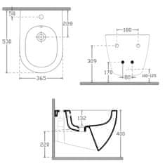 ISVEA INFINITY bidet závěsný, 36,5x53cm, bílá 10NF41001 - Isvea