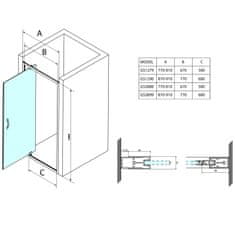 Gelco SIGMA SIMPLY sprchové dveře otočné 800 mm, čiré sklo GS1279 - Gelco