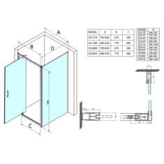 Gelco SIGMA SIMPLY čtvercový sprchový kout dveře 800x800mm L/P ,čiré sklo GS1279GS3180 - Gelco