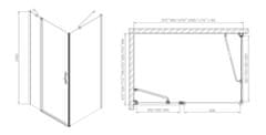 Gelco ONE sprchové dveře s pevnou částí 1000 mm, čiré sklo GO4810 - Gelco