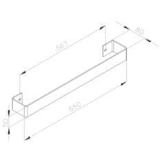 SAPHO COLONNA držák ručníků 650x80 mm, nerez mat IRPA20 - Sapho