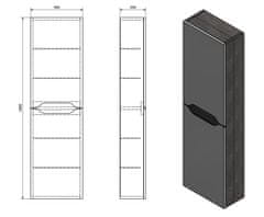 SAPHO WAVE skříňka vysoká 40x140x20cm, levá/pravá, bílá WA250-3030 - Sapho