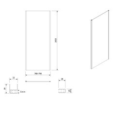 AQUALINE AMADEO obdélníkový sprchový kout 1200x800 mm, L/P varianta, sklo Brick BTS120BTP80 - Aqualine