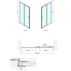 POLYSAN EASY sprchové dveře 1600mm, čiré sklo EL1815 - Polysan