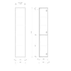 SAPHO ESPACE skříňka 35x172x32cm, 1x dvířka, levá/pravá, bílá lesk ESC330-3030 - Sapho