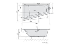 POLYSAN TRIANGL L asymetrická vana 180x120x50cm, bílá 19611 - Polysan