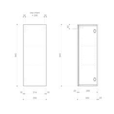 SAPHO ESPACE skříňka 35x94x32cm, 1x dvířka, levá/pravá, dub stříbrný ESC530-1111 - Sapho