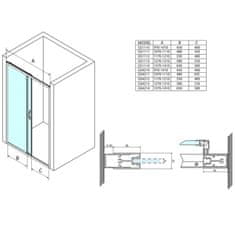 Gelco SIGMA SIMPLY sprchové dveře posuvné 1000 mm, čiré sklo GS1110 - Gelco