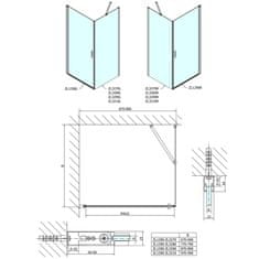 POLYSAN ZOOM obdélníkový sprchový kout 900x1000mm L/P varianta ZL1290ZL3210 - Polysan