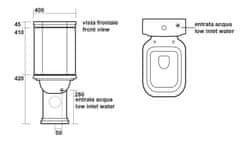 KERASAN WALDORF WC kombi mísa 40x68cm, spodní/zadní odpad, bílá 411701 - Kerasan