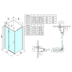 Gelco LEGRO boční stěna 1200mm, čiré sklo GL5612 - Gelco