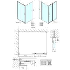 POLYSAN EASY obdélníkový sprchový kout 1200x700mm, čiré sklo L/P varianta EL1215EL3115 - Polysan