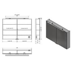 SAPHO MIRRÓ galerka s LED osvětlením, 100x70x16cm, bílá MC100-0030 - Sapho