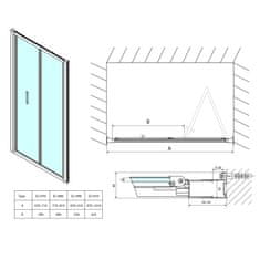 POLYSAN EASY LINE sprchové dveře skládací 700mm, čiré sklo EL1970 - Polysan