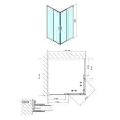 POLYSAN CARMEN sprchová čtvercová zástěna 800x800x1650mm, čiré sklo MD5216 - Polysan