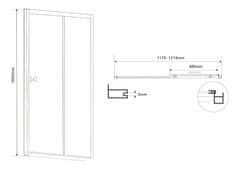 Gelco AMADEO obdélníkový sprchový kout 1200x900 mm, L/P varianta, sklo Brick BTS120BTP90 - Gelco