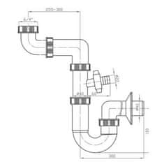 Bruckner Dřezový sifon šetřící místo s odbočkou 6/4", DN40, bílá 155.125.0 - Bruckner