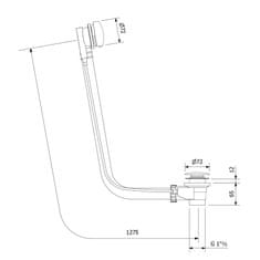 POLYSAN Vanová souprava s bovdenem, délka 1275mm, zátka 72mm, chrom 71683 - Polysan