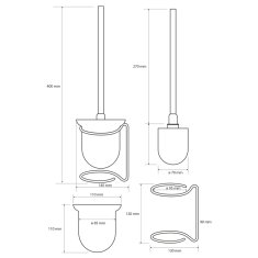 SAPHO X-ROUND E WC štětka na postavení, mléčné sklo, chrom XR302 - Sapho