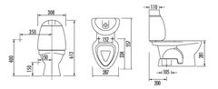 Creavit KID WC kombi dětské, spodní odpad, dekor CK301.400.0F - CREAVIT