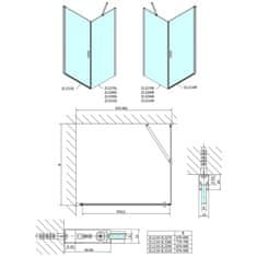 POLYSAN ZOOM čtvercový sprchový kout 1000x1000mm, L/P varianta ZL1210ZL3210 - Polysan