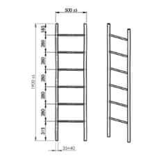 Gedy BAMBUS sušák ručníků na opření 500x1900x40mm, bambus 1031 - Gedy