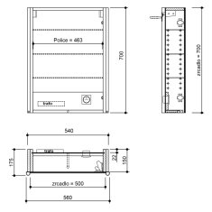 SAPHO ALIX galerka s LED osvětlením 56x70x17,5cm, levá/pravá, dub stříbrný AX156-0011 - Sapho