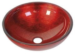 SAPHO MURANO ROSSO IMPERO skleněné umyvadlo na desku, průměr 40cm, červená AL5318-63 - Sapho