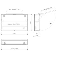 SAPHO CLOE galerka s LED osvětlením 80x50x18cm, dub alabama CE080-0022 - Sapho