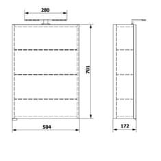 SAPHO RIWA galerka s LED osvětlením, 50x70x17cm, bílá lesk RIW050-0030 - Sapho