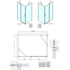 POLYSAN ZOOM obdélníkový sprchový kout 1000x900mm L/P varianta ZL1310ZL3290 - Polysan