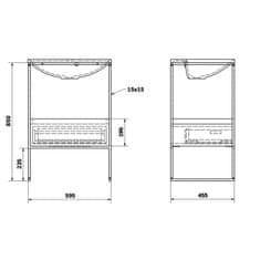 SAPHO SKA konzole pod umyvadlo se zásuvkou 600x850x460mm, černá mat/bílá lesk SKA601 - Sapho