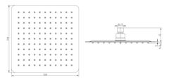 SAPHO SLIM hlavová sprcha, 250x250mm, nerez lesk MS564 - Sapho