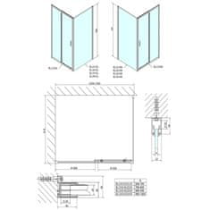 SAPHO EASY obdélníkový sprchový kout 1300x800mm, čiré sklo L/P varianta EL1315EL3215 - Sapho