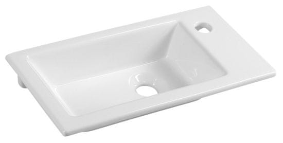 AQUALINE ZUNO 50 keramické umývátko nábytkové 50x25cm, bílá 9050 - Aqualine