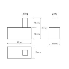 SAPHO X-SQUARE háček hranatý XQ202 - Sapho