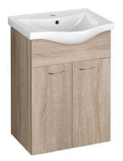 AQUALINE KERAMIA FRESH umyvadlová skříňka 51,1x74x34cm, dub platin 50058 - Aqualine