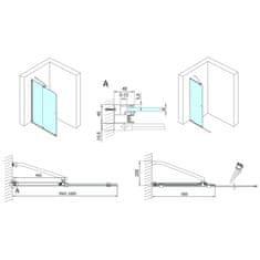 POLYSAN MODULAR SHOWER zástěna s pojezdy 1000 mm MS5-100 - Polysan