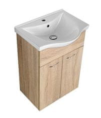 AQUALINE KERAMIA FRESH umyvadlová skříňka 51,1x74x34cm, dub platin 50058 - Aqualine