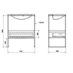 SAPHO SKA konzole pod umyvadlo se zásuvkou 750x850x460mm, černá mat/bílá lesk SKA602 - Sapho