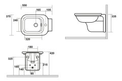 KERASAN WALDORF bidet závěsný 37x55cm, bílá 4125K1 - Kerasan