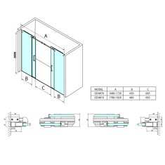 Gelco DRAGON sprchové dveře 1700mm, čiré sklo GD4870 - Gelco