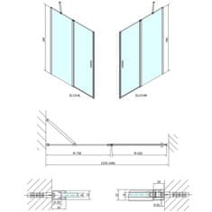 POLYSAN ZOOM sprchové dveře 1400mm, čiré sklo ZL1314 - Polysan