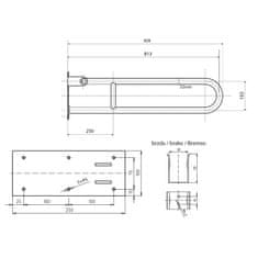 SAPHO HANDICAP madlo sklopné 813mm, nerez lesk XH518 - Sapho