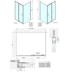 POLYSAN EASY obdélníkový sprchový kout 1500x700mm, čiré sklo L/P varianta EL1515EL3115 - Polysan