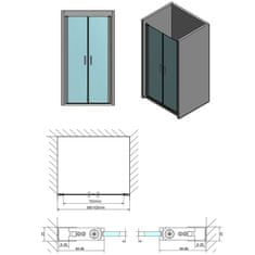 POLYSAN ZOOM LINE sprchové dveře dvojkřídlé 900mm, čiré sklo ZL1790 - Polysan