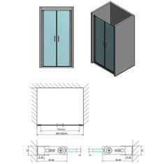 POLYSAN ZOOM sprchové dveře dvojkřídlé 900mm, čiré sklo ZL1790 - Polysan