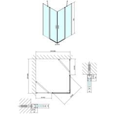 POLYSAN ZOOM čtvercová sprchová zástěna 900x900mm, čiré sklo ZL5415 - Polysan